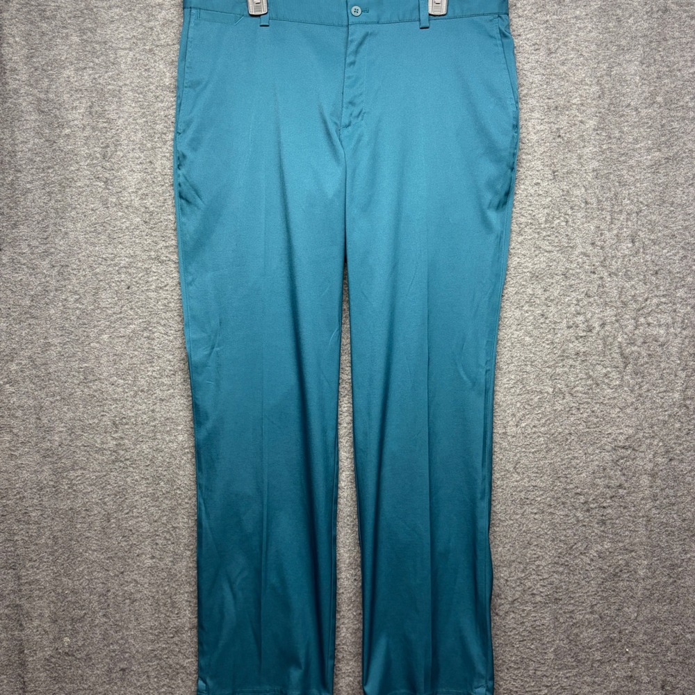 Nike Golf Dri-FIT Mens Teal Flat Front Performance Pants 36x32 Stretch Trousers